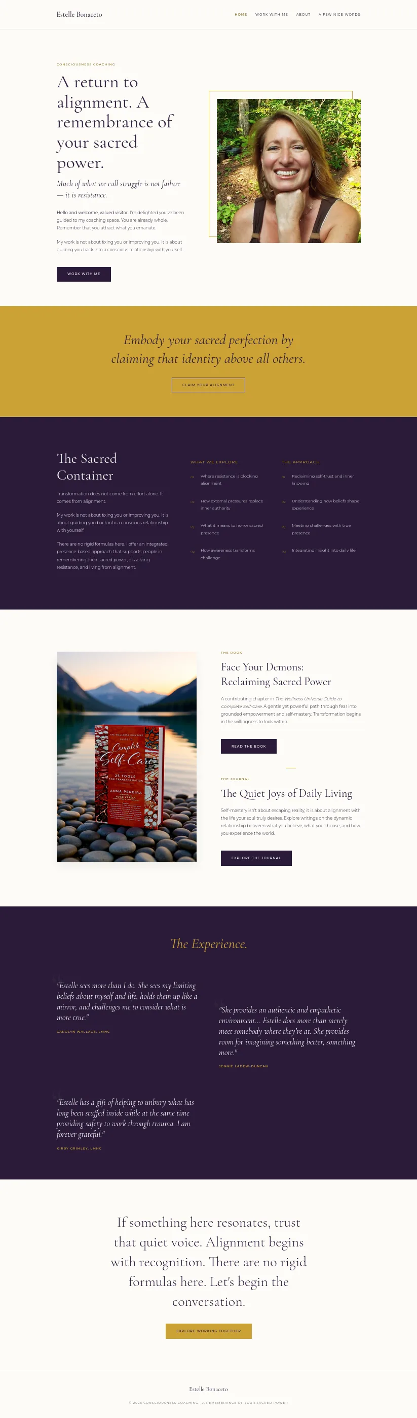 Estelle Bonaceto website after transformation